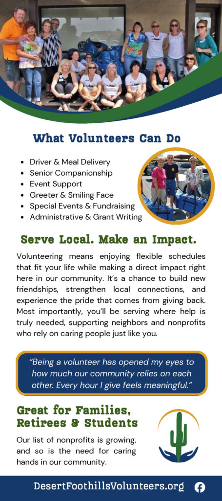 Desert Foothills Volunteer Rack Card